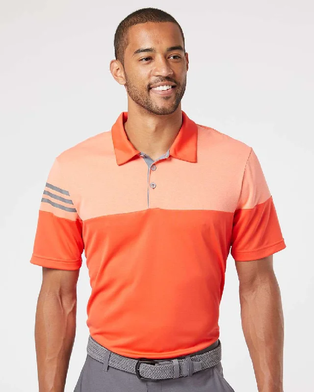 Adidas A213 Heathered 3-Stripes Colorblocked Polo