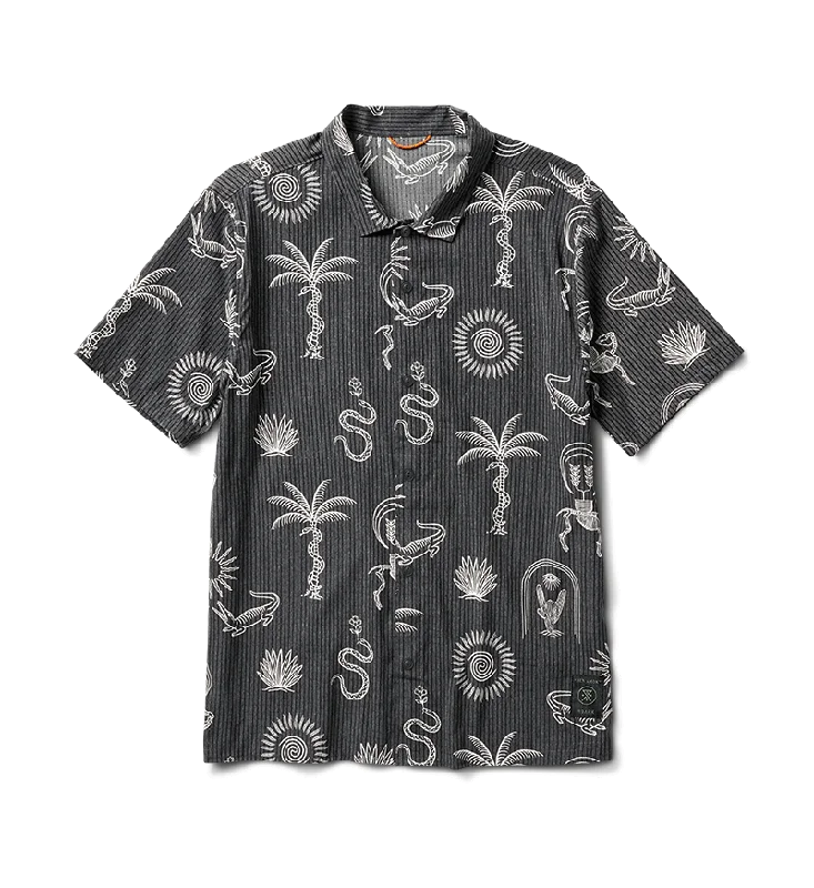 Bless Up Trail Button Up Shirt - Black & White