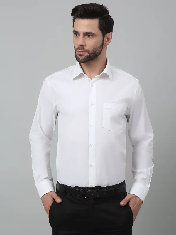 Men's White Formal Plain Full Sleeve Shirt