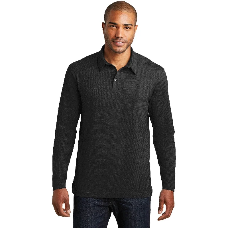 CLOSEOUT - Port Authority Long Sleeve Meridian Cotton Blend Polo