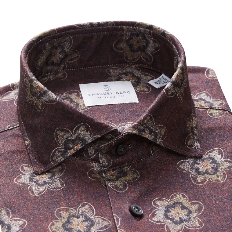 Emanuel Berg 4-Flex Medallion Brown Shirt