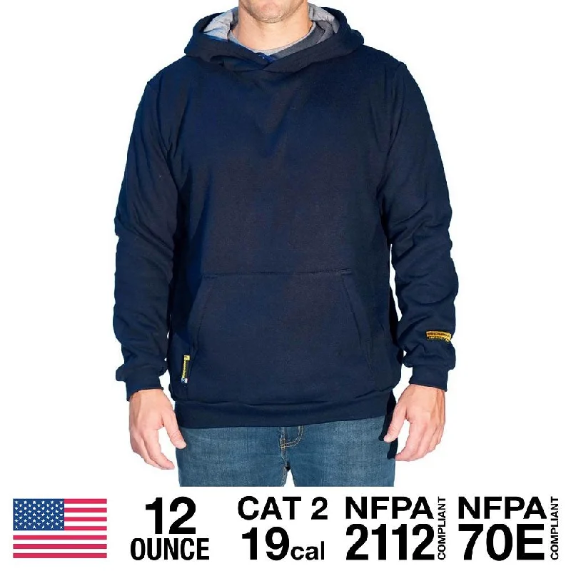 Navy Flame Resistant Pullover Hooded Sweatshirt