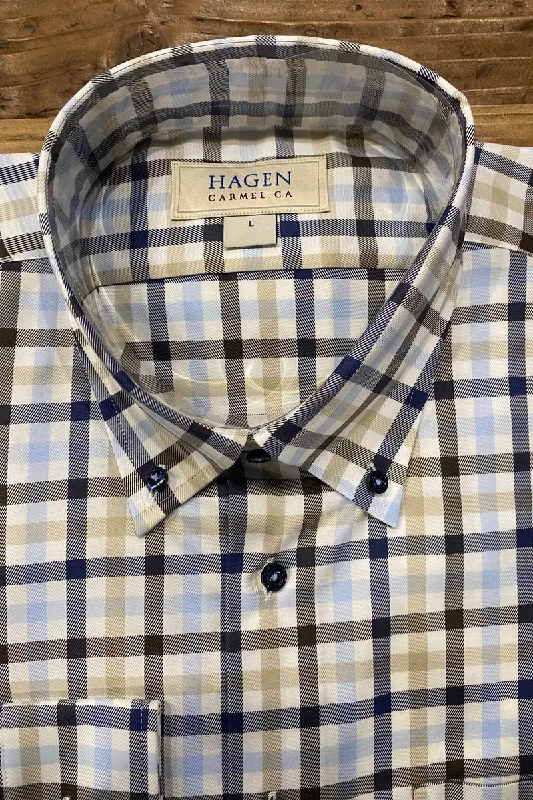 Hagen Navy/Khaki/Sky Plaid Shirt