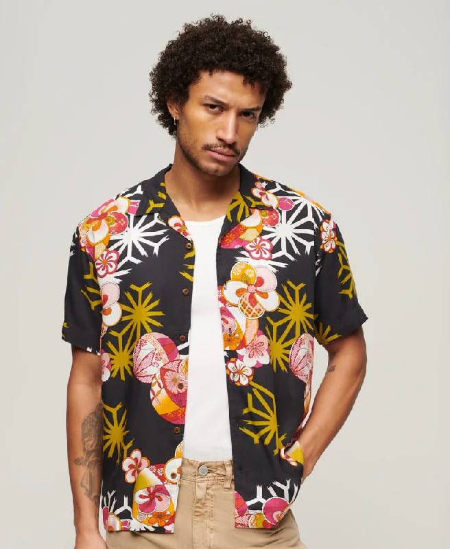 Hawaiian Resort Shirt | Asanoha Black