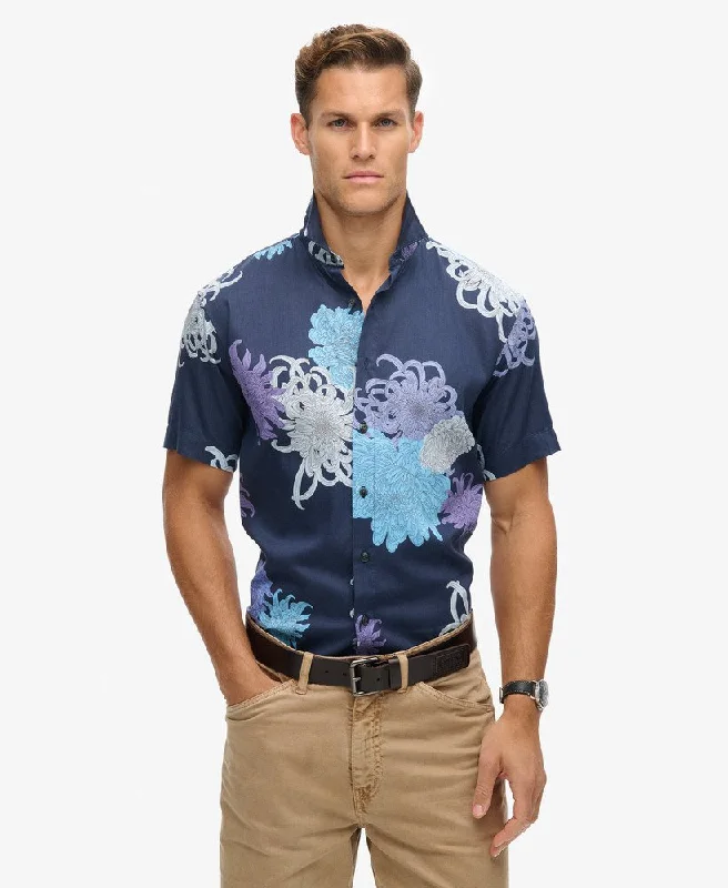 Hawaiian Shirt | Chrysanthemum Navy