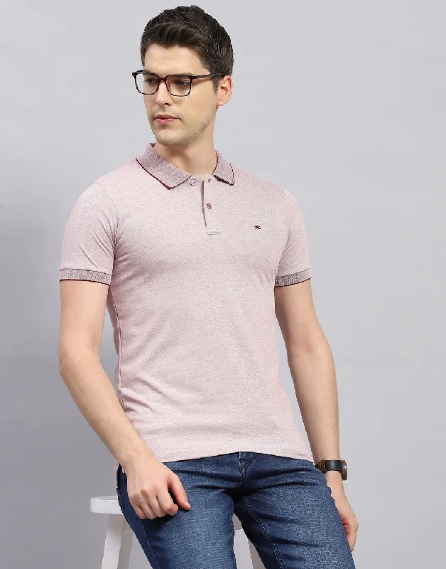 Men Maroon Solid Polo Collar Half Sleeve T-Shirt