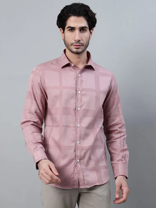 Men's Purple Printed Full Sleeve Casual Shirt