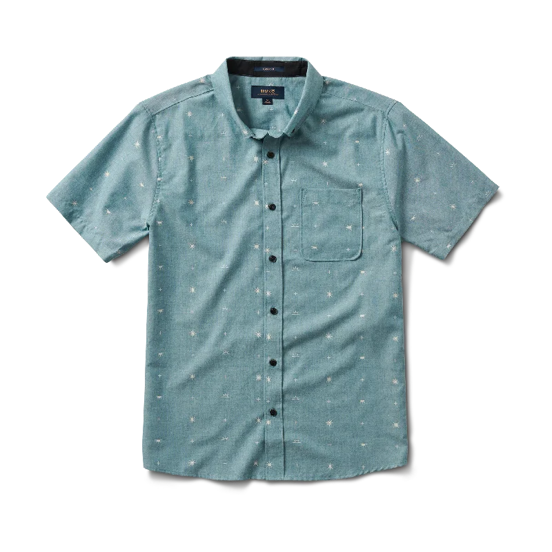 Scholar Oxford Short Sleeve Button Up Shirt - Cosmica