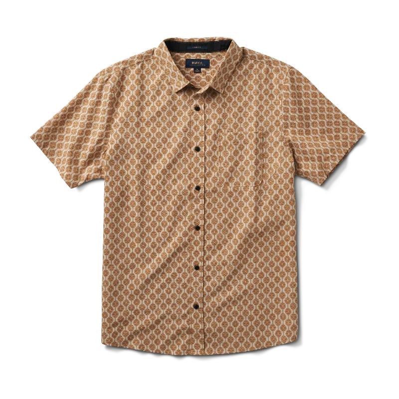 Scholar Oxford Short Sleeve Button Up Shirt - Pignoli