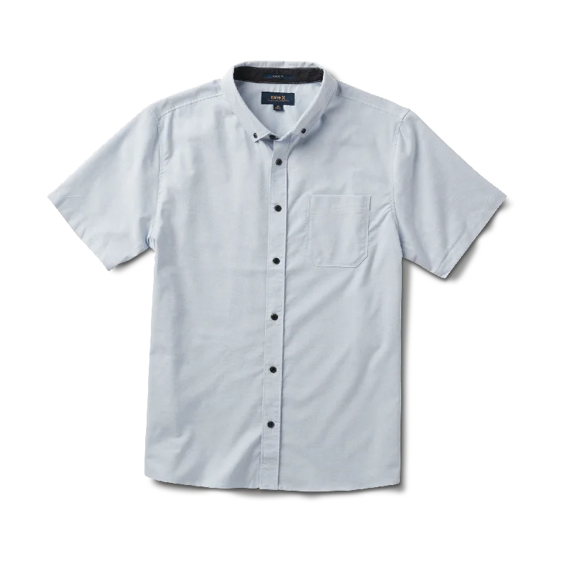 Scholar Stretch Organic Short Sleeve Button Up Shirt - Cascata