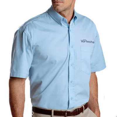 UltraClub Mens Whisper Twill Short Sleeve Shirt