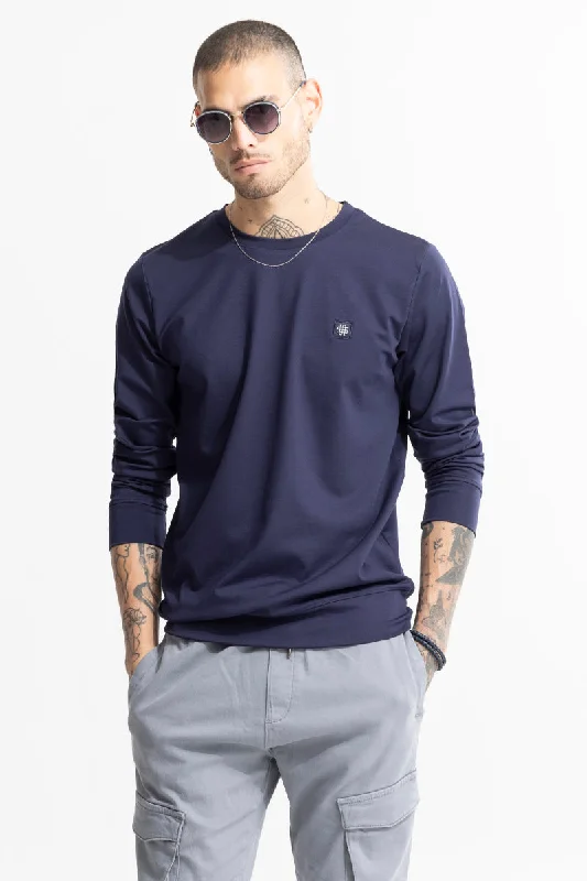 Embroided Logo Navy Sweatshirt