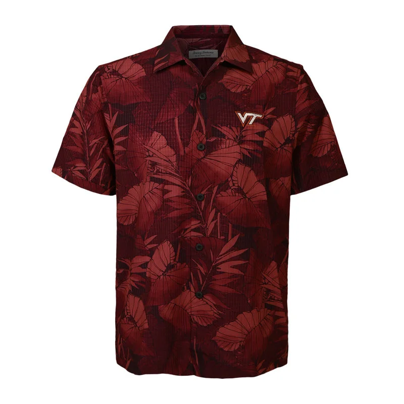 Virginia Tech Men's Big and Tall Sport Bahama Coast Nuevo Fronds Camp Shirt by Tommy Bahama