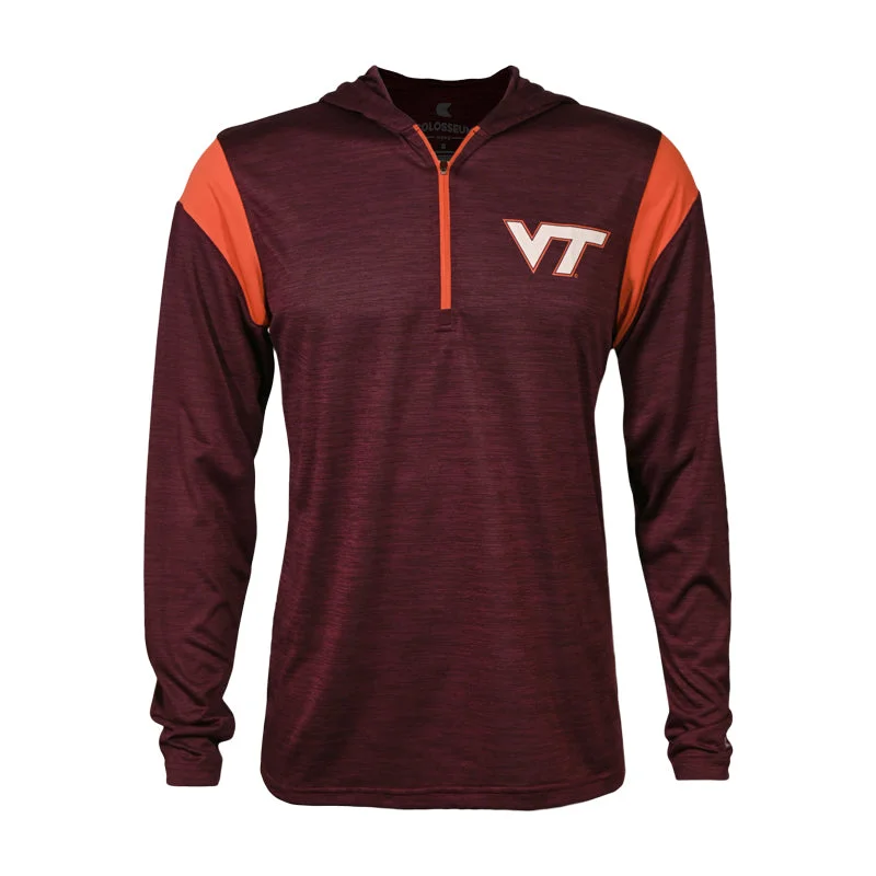 Virginia Tech Men's Dozer Quarter-Zip Hooded Long-Sleeved Windshirt