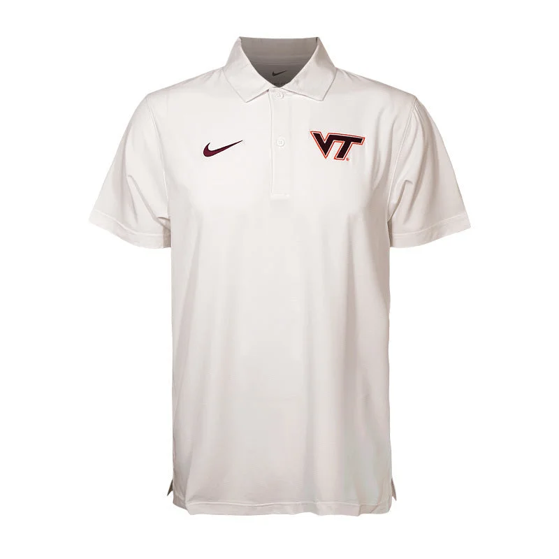 Virginia Tech Men's Dri-FIT Fanwear Woven Polo: White by Nike