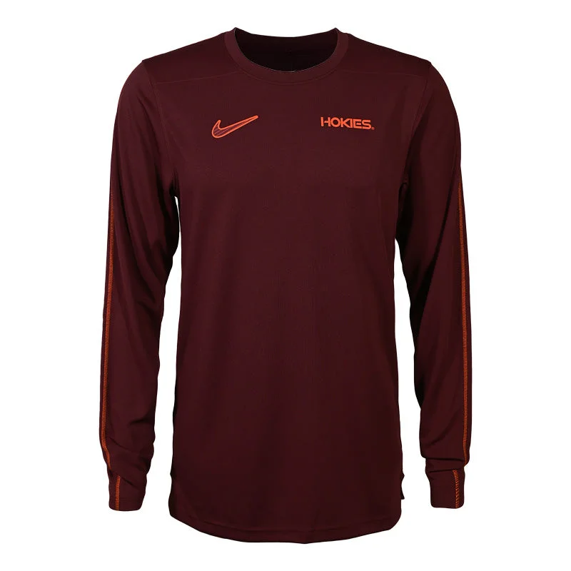 Virginia Tech Men's Dri-FIT UV Coaches Long-Sleeved Top: Maroon by Nike