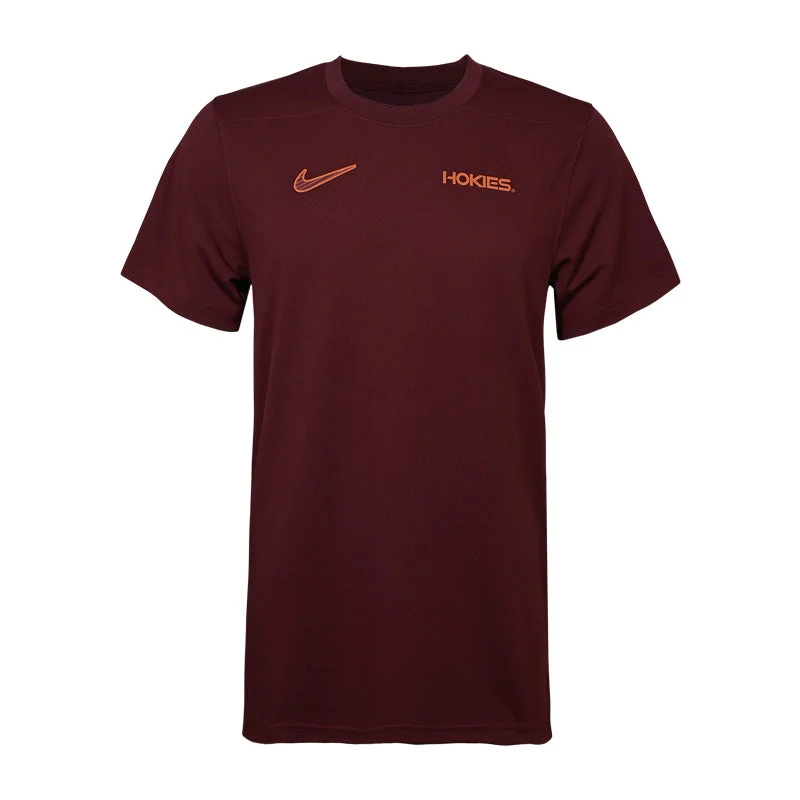 Virginia Tech Men's Dri-FIT UV Coaches Short-Sleeved Top: Maroon by Nike