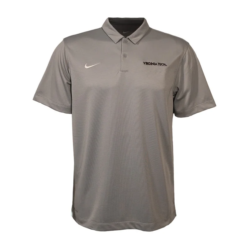 Virginia Tech Men's Heathered Dry Polo: Flat Silver by Nike