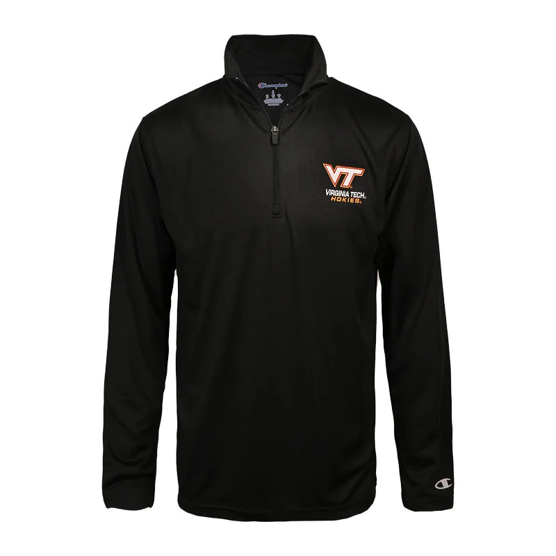 Virginia Tech Men's Hokies Mock Mesh 1/4 Zip: Black by Champion