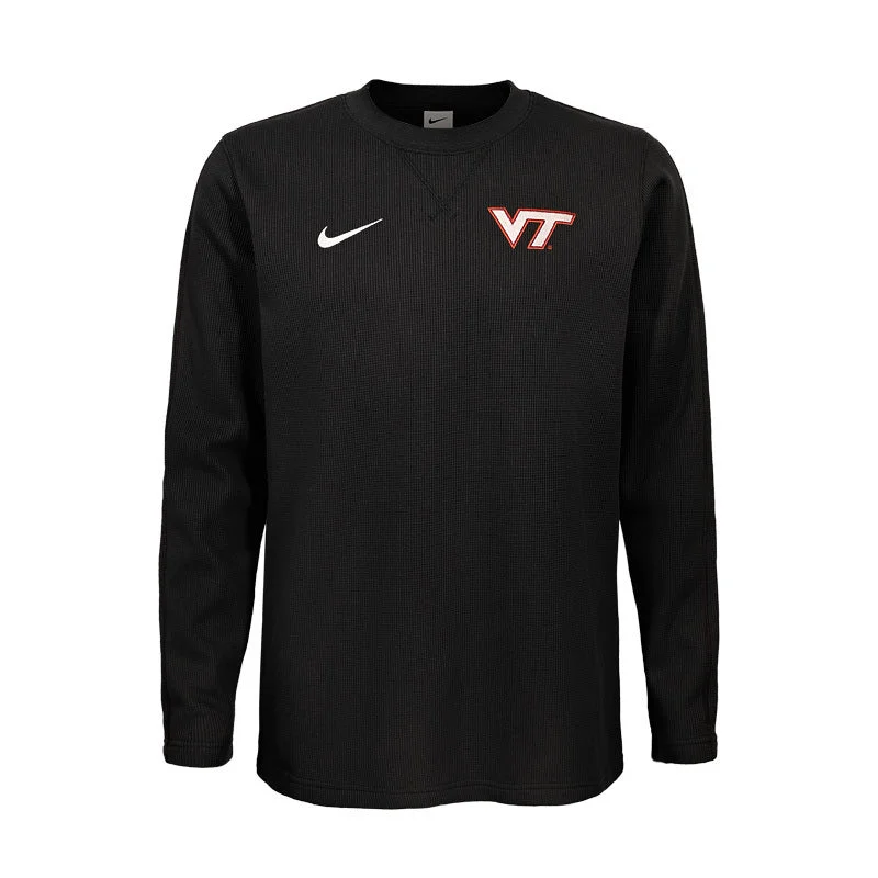 Virginia Tech Men's Waffle Weave Long-Sleeved Coaches Top by Nike