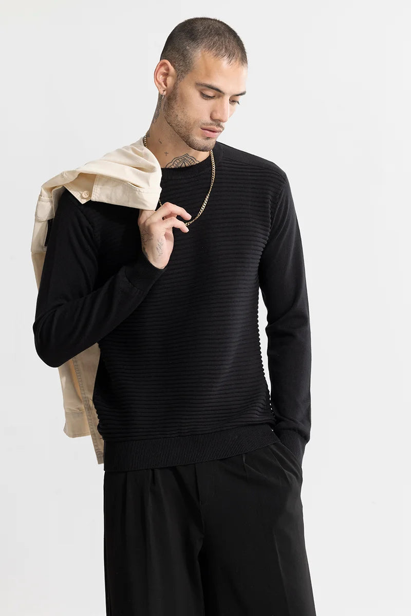 Wabble Line Black Sweater